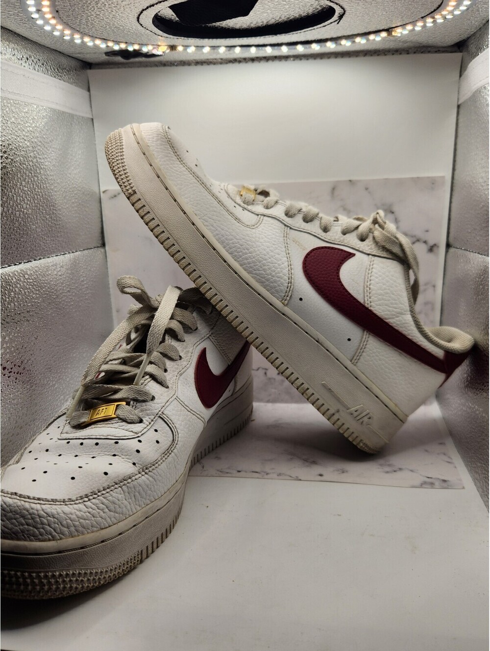 🔥NIKE AIR FORCE 1 LOW TOP WHITE/ TEAM RED- WHITE CZ0326-100 MEN' SIZE 10 AF1 🔥